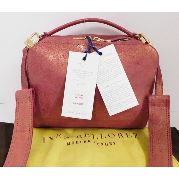 Handbags - New Ines Bellorez‎ Rose Metallic Leather Crossbody Bag $400rt